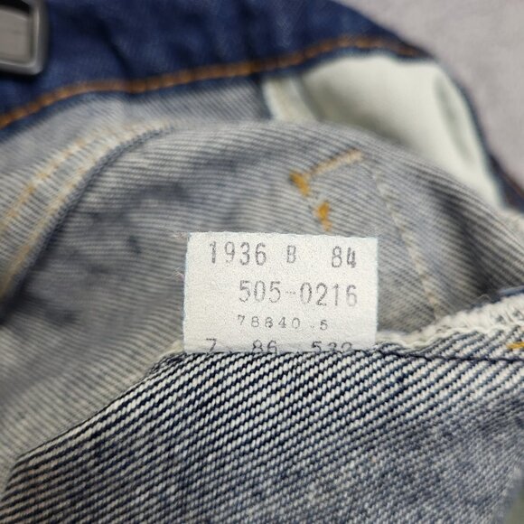 Levi’s 505-0216 Jeans 29x33 Dark Wash Straight Leg Denim USA Made 80s TAG 29X34 - Picture 11 of 12